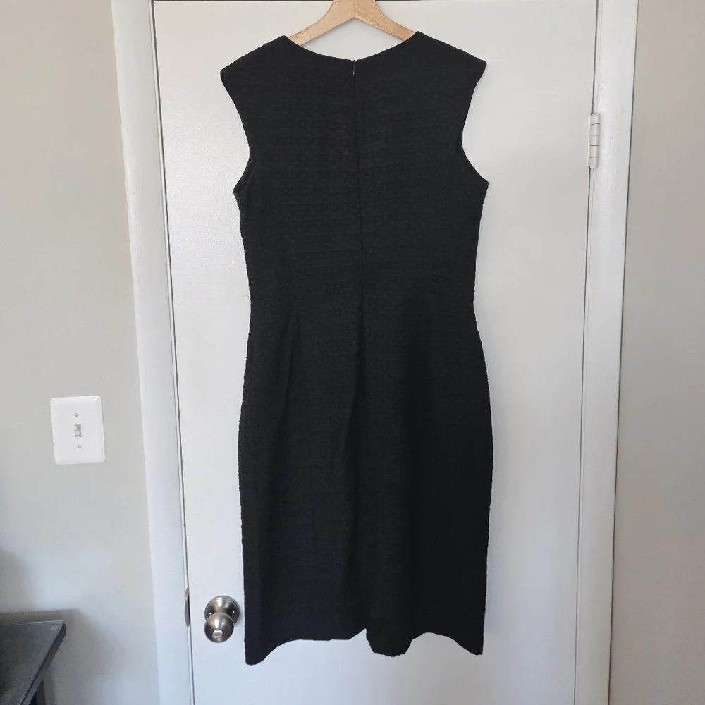 MM Lafleur Black Textured Evelyn Sheath Dress Size 14 - Picture 3 of 5